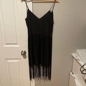NBD Fringe Black Dress